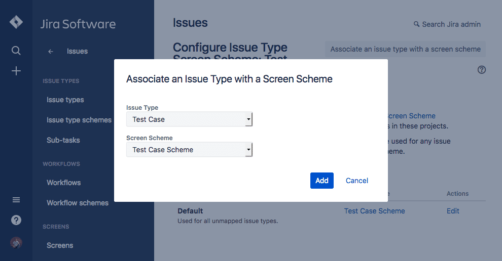 Associate case issue type Jira