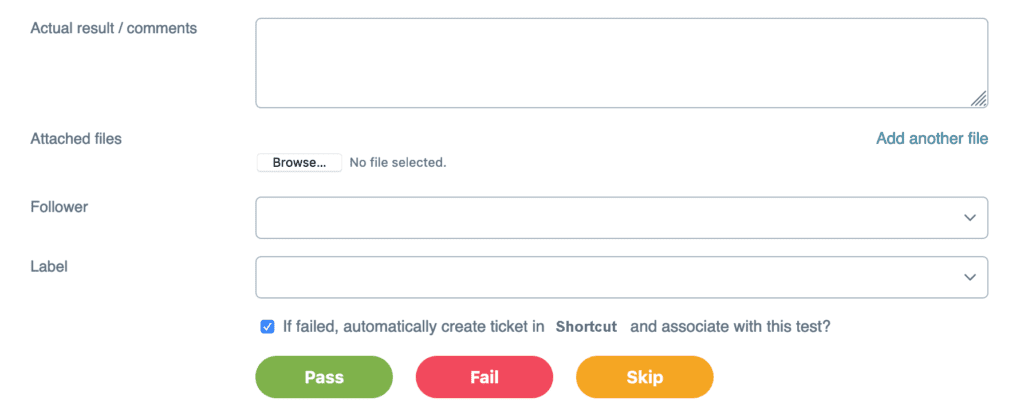Shortcut ticket options